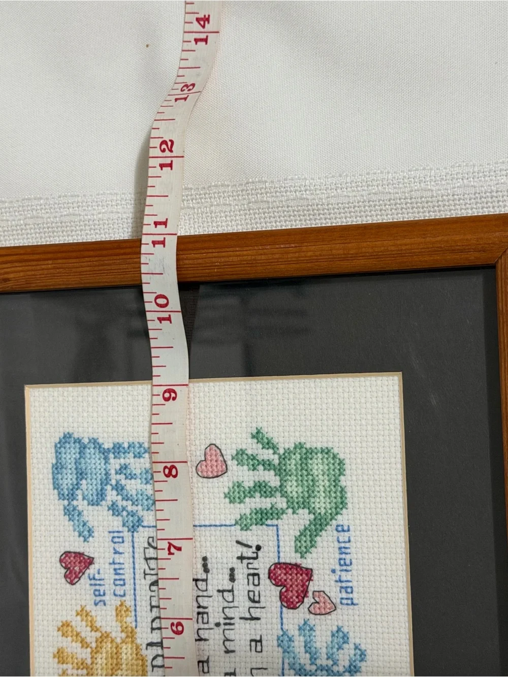 9”x11” Framed Grandparents Poem Cross Stitch Pregnancy Birth Announcement Gift